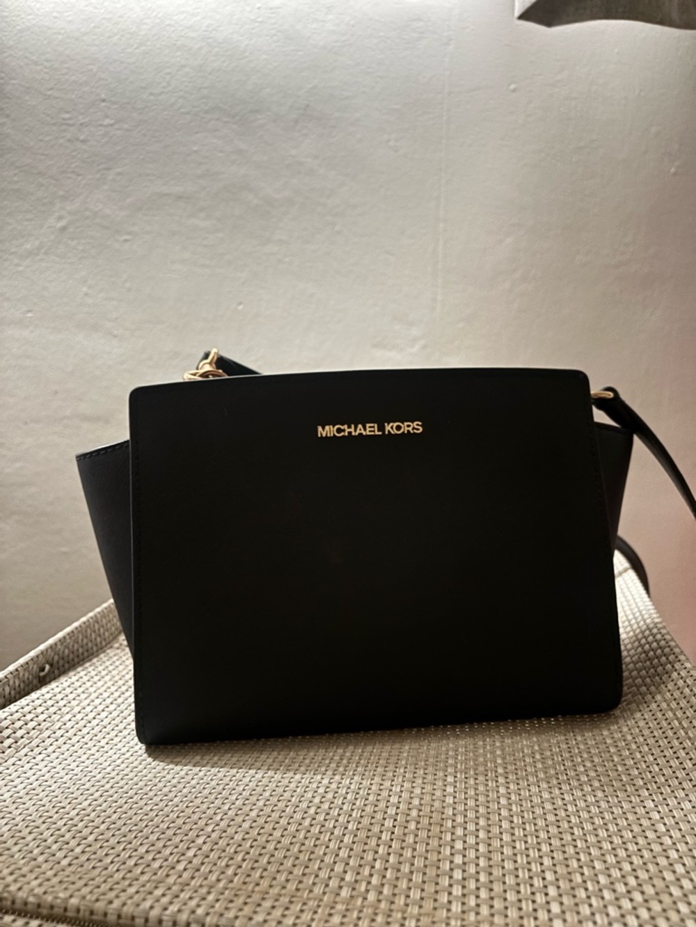 Michael Kors Black Crossbody with Gold Logo Hardware